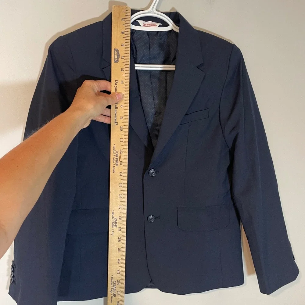 Cat & Jack Boys Navy Blue Formal Blazer Suit Jacket Size 12 Wedding Lined